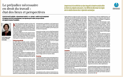 Le préjudice nécessaire en droit du travail : état des lieux et perspectives